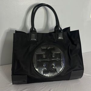 Tory Burch Ella Patent Tote Bag - Large/Black